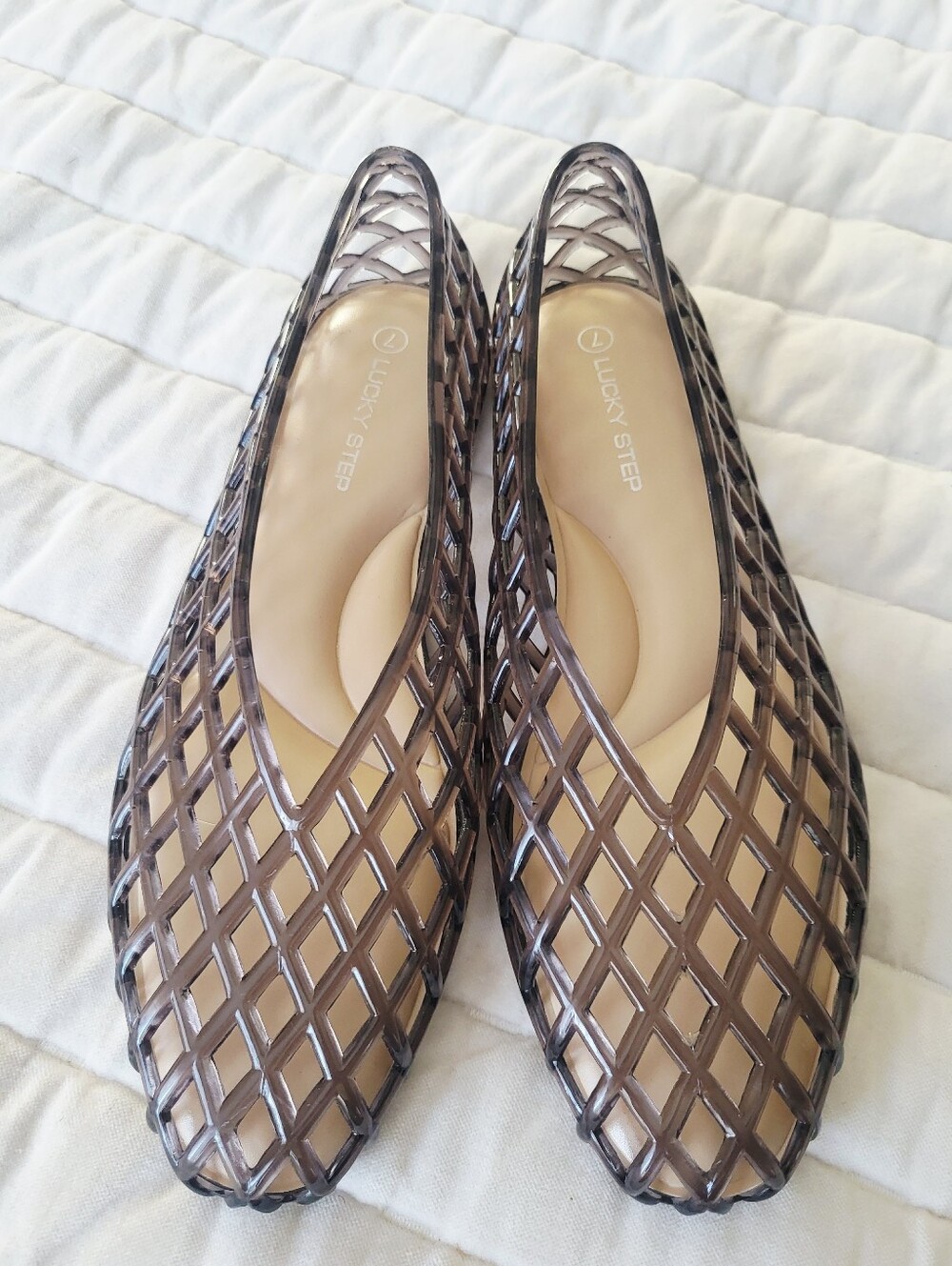 Jelly Ballet Flat / Jam Jelly Flats In A Chocolate Brown & Cushioned Insole Sz 7